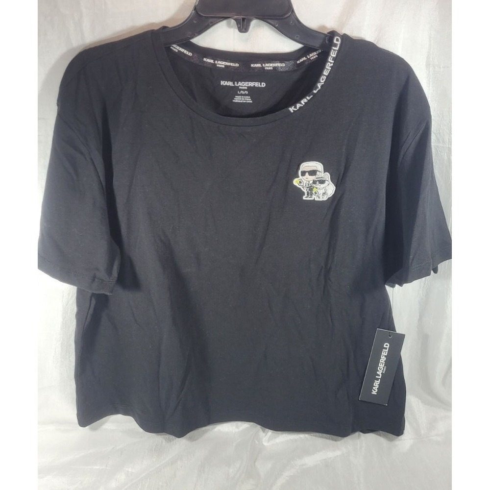 Karl Lagerfeld Paris Women's Choupette Cat Boxy Short T-Shirt w/ Embroidery - L